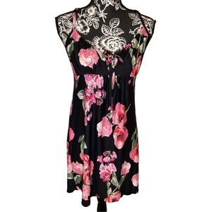 Secret Treasures Floral Night Gown Lace Pajamas Keyhole